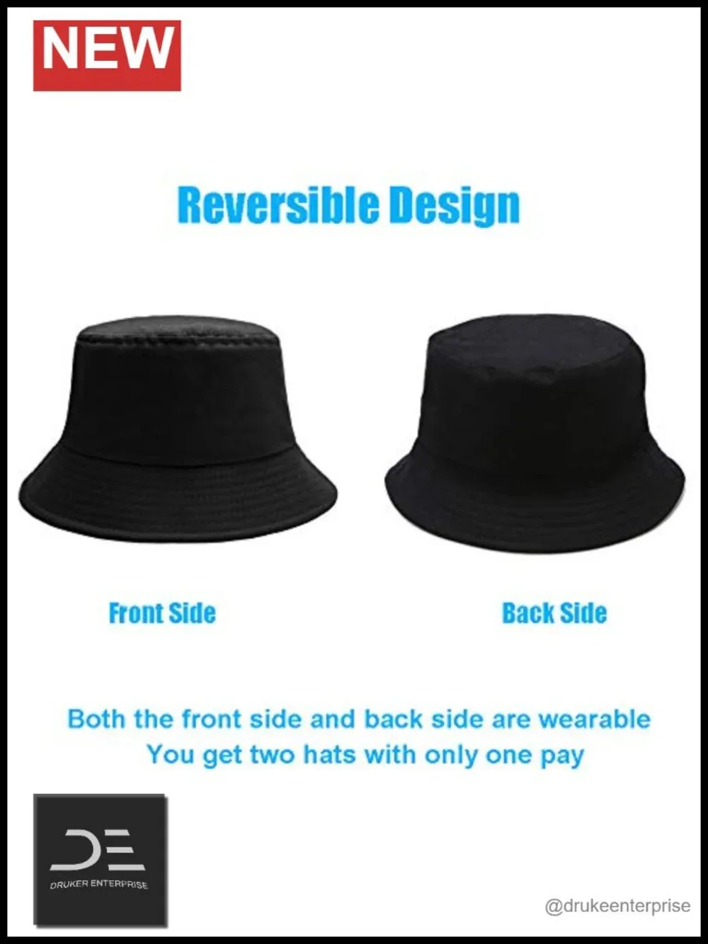 Reversible Cotton Bucket Hat with Sun Protection